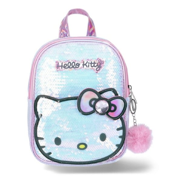 Hello Kitty Handbags - Hello Kitty Girls Mini Backpack, Sequin Detail, Locket Loop Handle